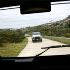 Il corteo di jeep durante un'escursione all'Asinara