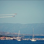 Passaggio delle Freccie Tricolore di fornte alla Villa