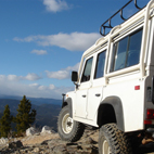 La jeep in vetta all'Asinara