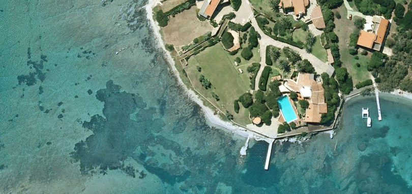 Vista aerea del pontile privato